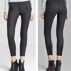 NWOT RAG & BONE black coated tassel jeans cropped in Shoreditch size 27 new